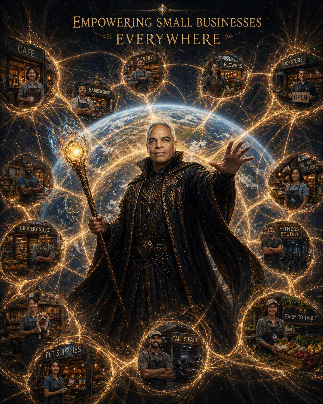 Wizard expanding a spell to help small business owners everywhere